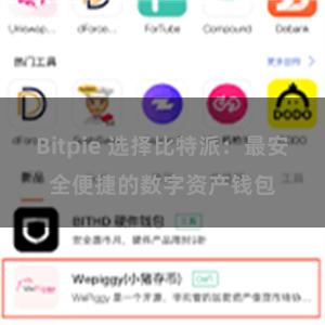 Bitpie 选择比特派：最安全便捷的数字资产钱包