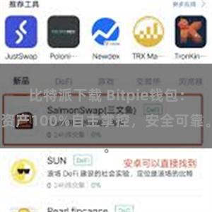 比特派下载 Bitpie钱包：资产100%自主掌控，安全可靠。