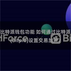 比特派钱包功能 如何通过比特派(Bitpie)设置交易加速？