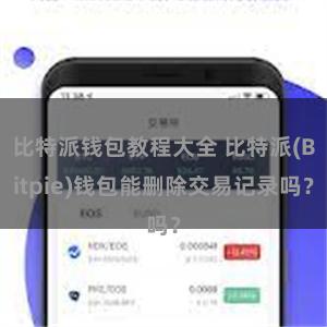 比特派钱包教程大全 比特派(Bitpie)钱包能删除交易记录吗？