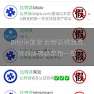 Bitpie加密 比特派钱包支持的所有稳定币一览